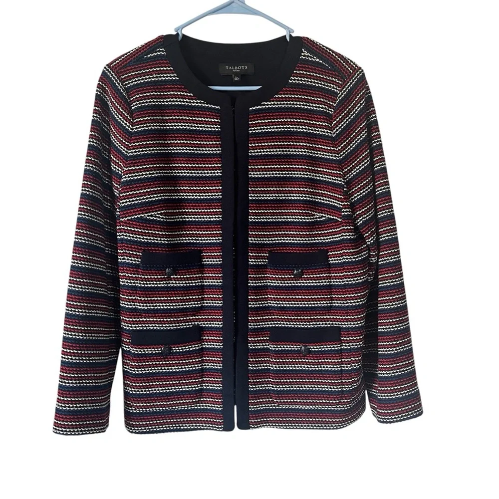 Talbots Tweed Jacket/Blazer size Large Petite - Picture 2 of 8